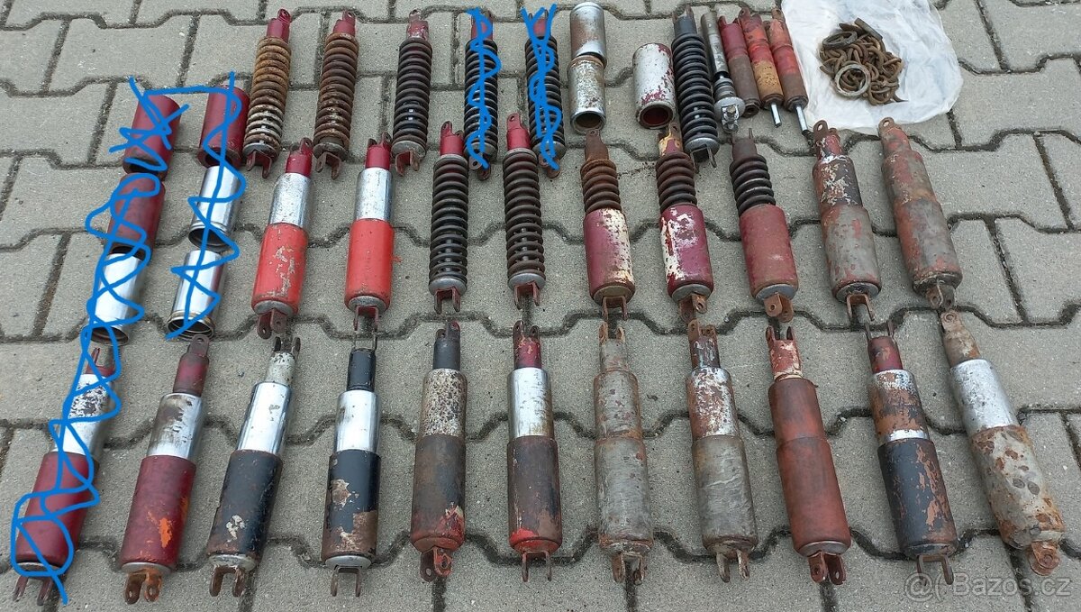 Prodám Jawa ČZ kývačka panelka zadní tlumiče patina renovace - 4