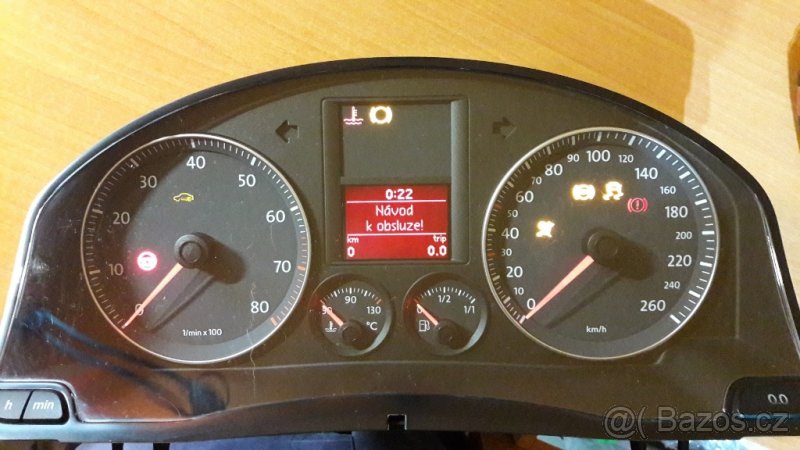 Budíky Golf 5 / Jetta, polodot, 1K0920862A, benzín, PIN, 0km - 4