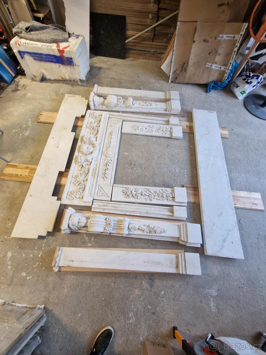 Mramorový krb-luxusní mramorová obestavba krbu - 4