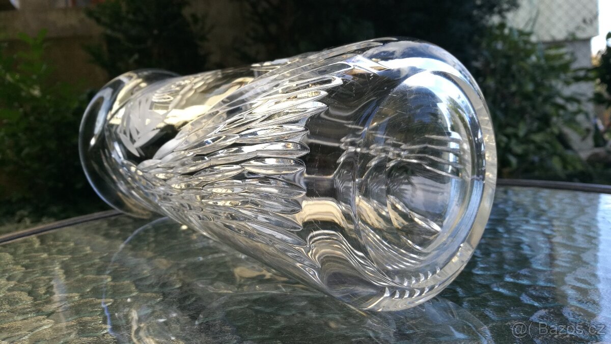 Starožitná bohatě broušená VÁZA - 29cm - 4