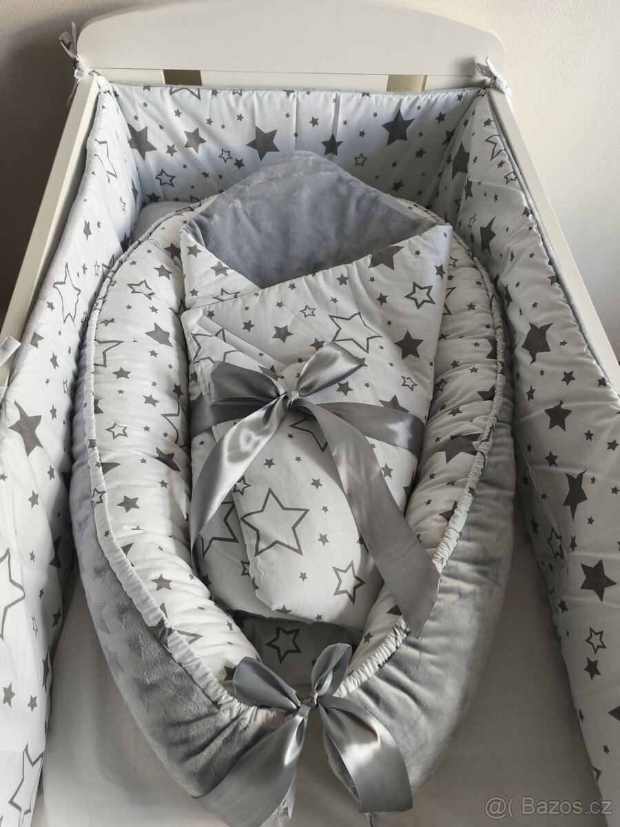 Nová souprava do postýlky hvězdičky+minky - 4