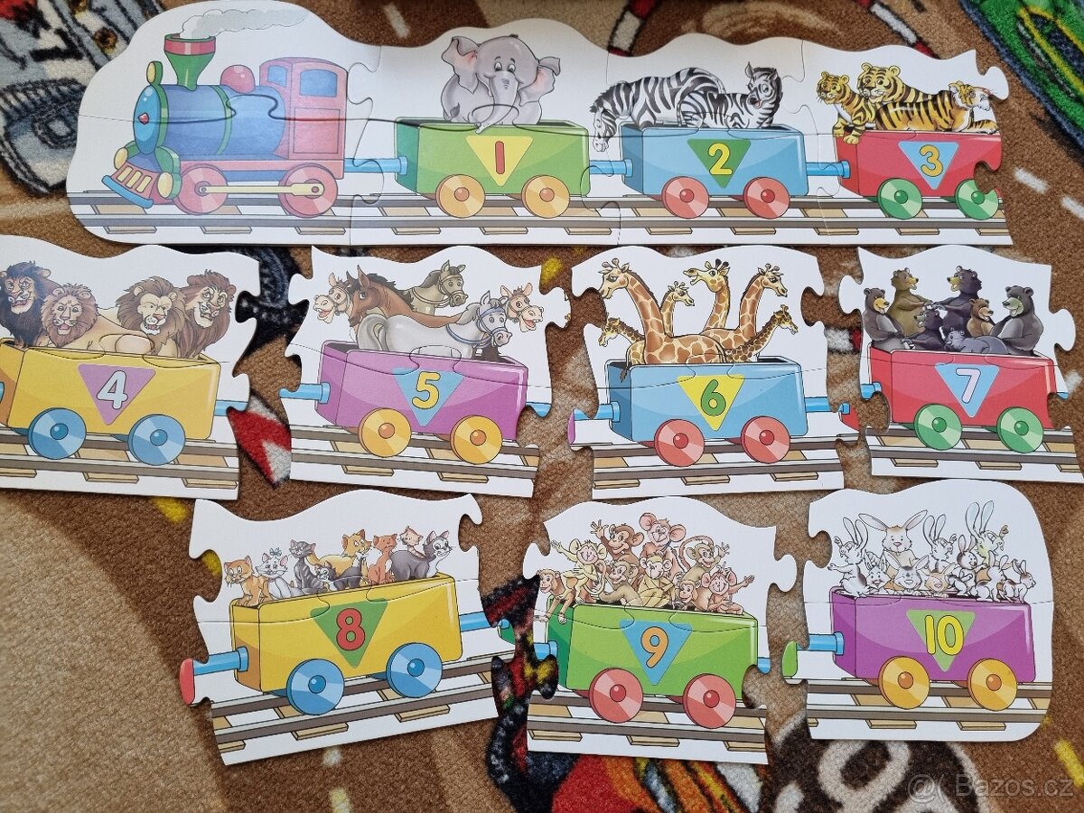 Puzzle obří čísla, počítání vlak a čísly - 4