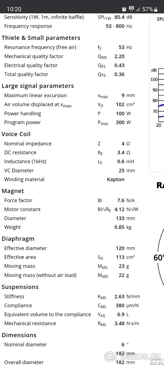 2x subwoofer Monacor Carpower Raptor 6 - 4