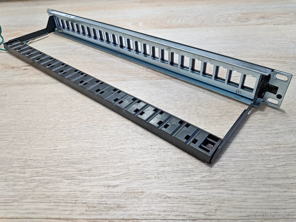 1U modulární patch panel 24p stíněný s vyvazovací lištou - 4