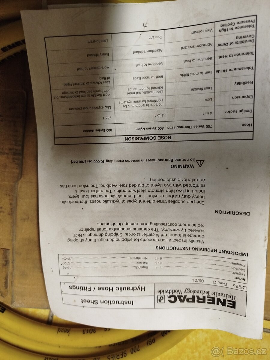 Prodám tlakovou hadici Enerpac - 4