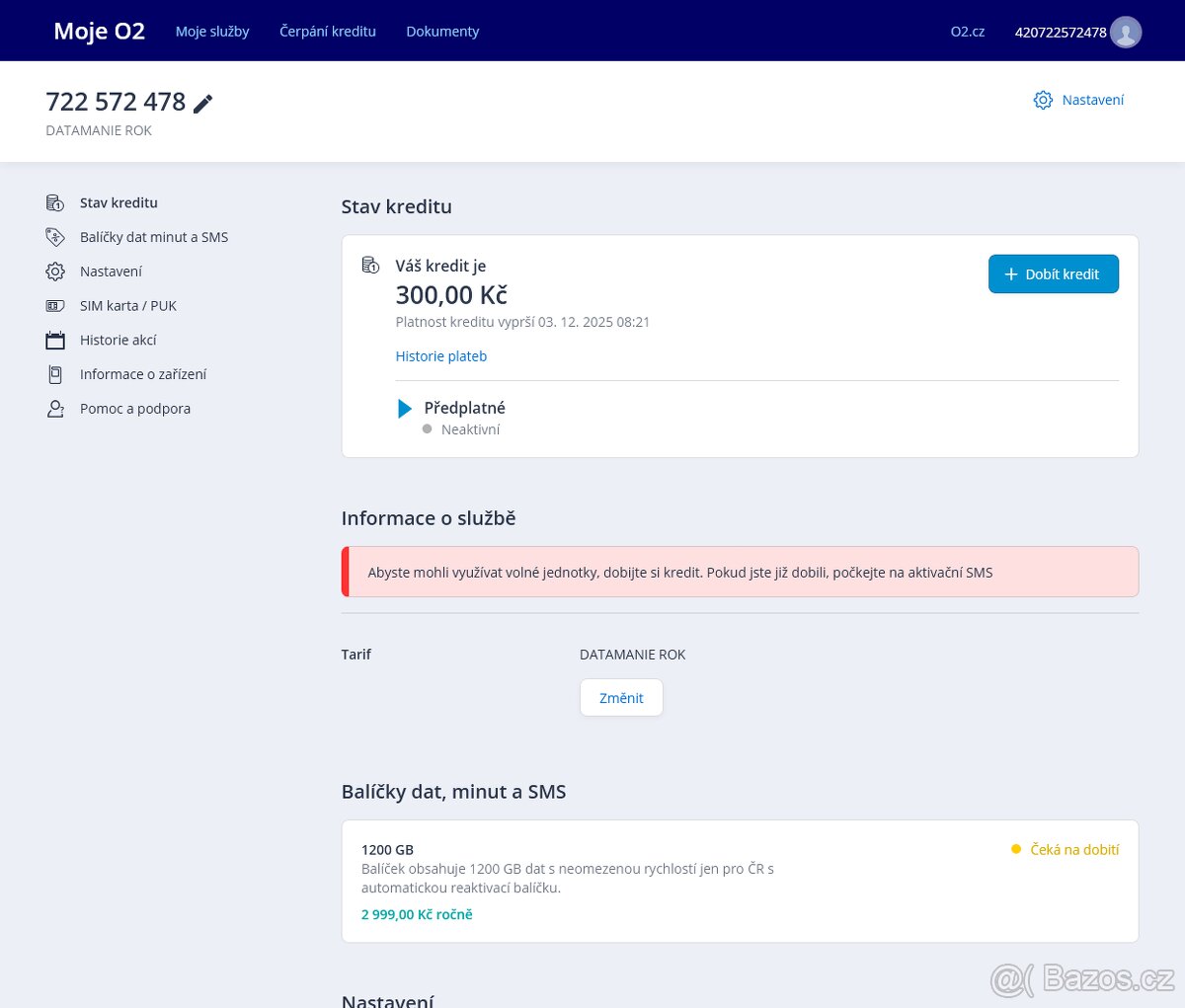 O2 Datamanie 1200GB (1000GB) rok kredit 300 Kč - 4