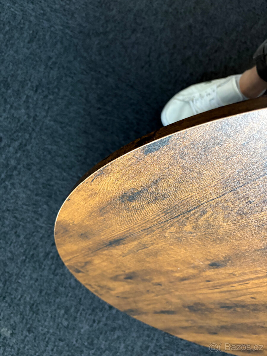 Kulatý stůl Ennis 80cm, industriální / kavárenský styl - 4