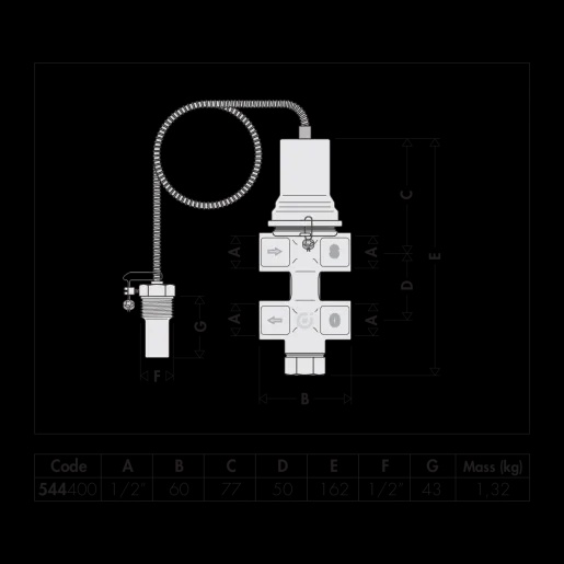 TEPLOTNÍ POJIŠŤOVACÍ VENTIL 1/2" - 4