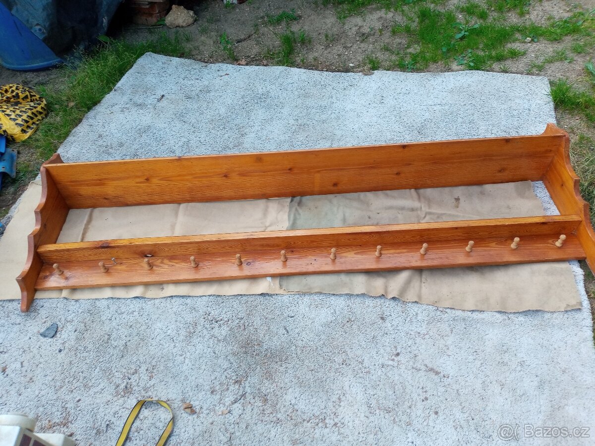 Dřevěná retro - ozdobná police - 4