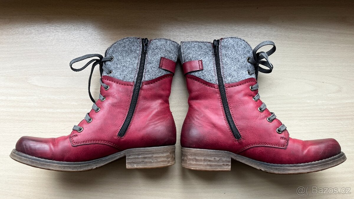 RIEKER 79604 Red Combination vel 38, dámské polokozačky - 4
