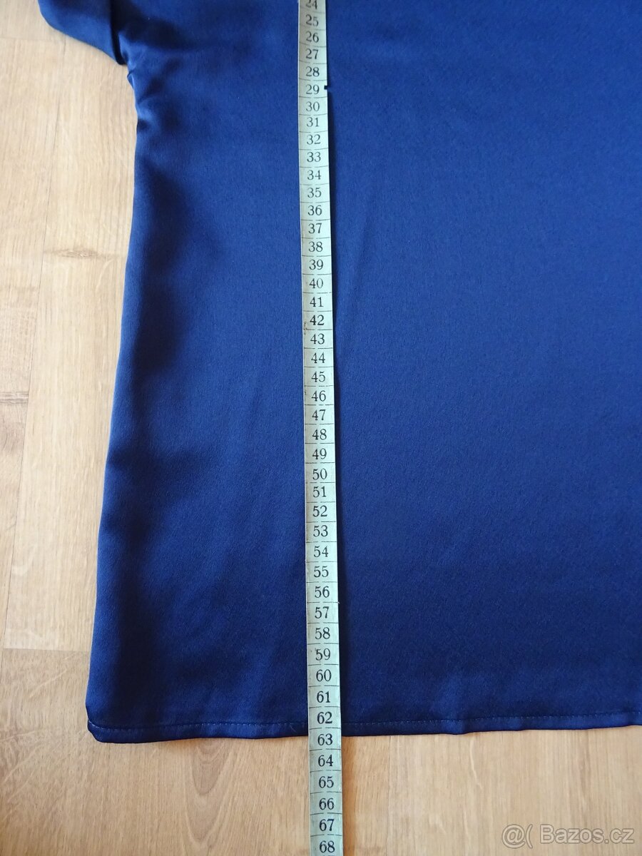 Tričko, halenka styl satén - vel. M, půlnoční modř - 4