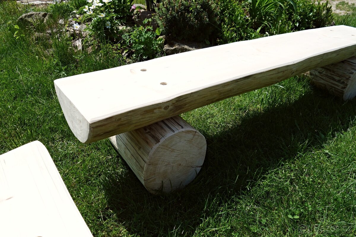 Masivní zahradní lavice - 4