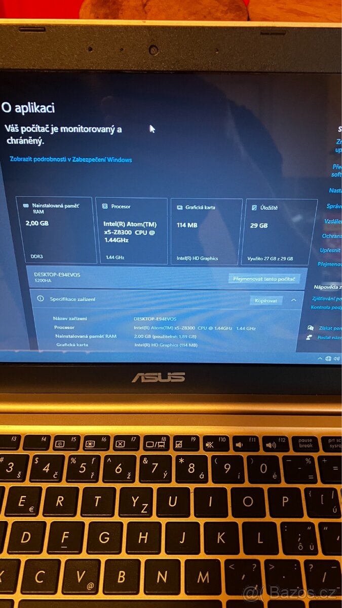 Notebook ASUS E200H – nová baterie, plně funkční - 4