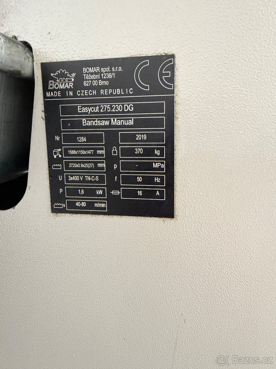 Pásová pila Bomar Easycut 275.230 DG - 4