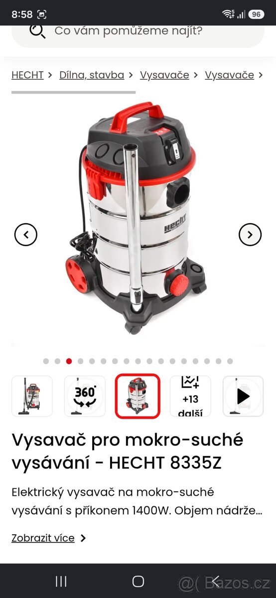 Prodám průmyslový vysavač Hecht 8335Z. - 4