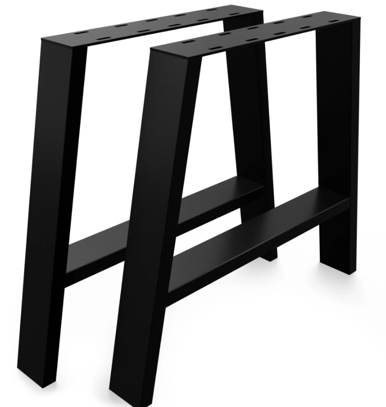 Kovové nohy na stůl ve tvaru A černé (2 ks v sadě) - 4