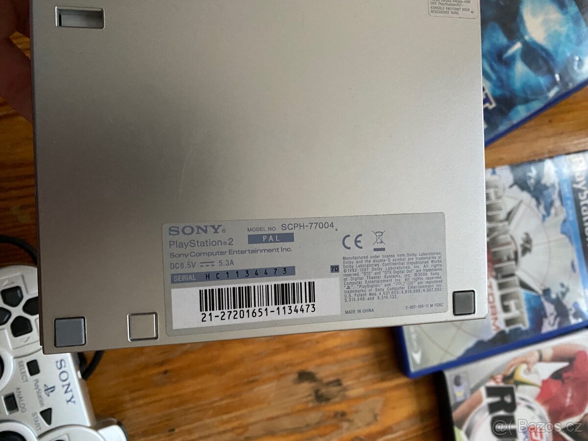 PlayStation 2 PS2 Slim Stříbrná 3x hra Sony příslušenství - 4