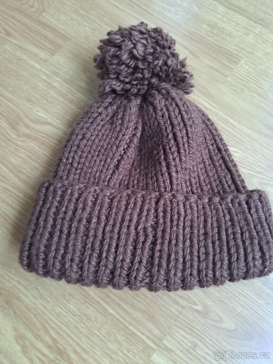 Nové šátky Itálie. 3ks Celoroční a teplé . Čepice hnědá - 4