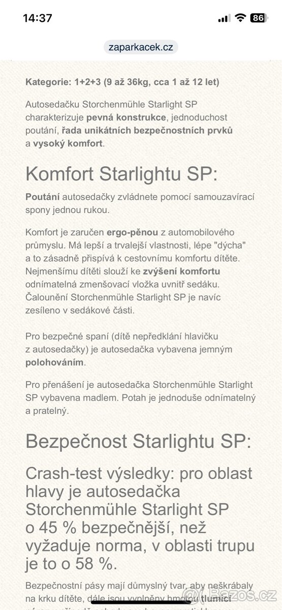 Autosedačka Storchenmühle 2x - 4