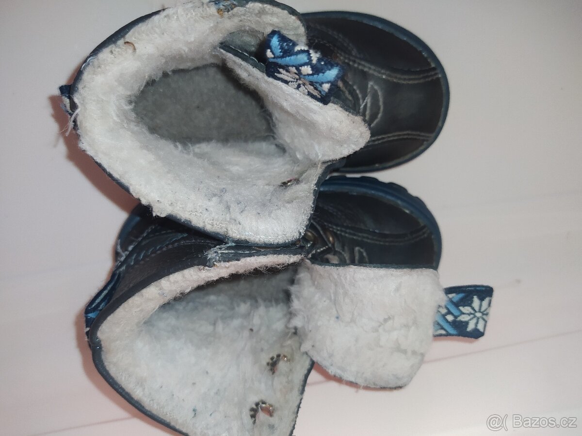 BOTY16_Kožené zimní boty dětské vel. 21 - 4