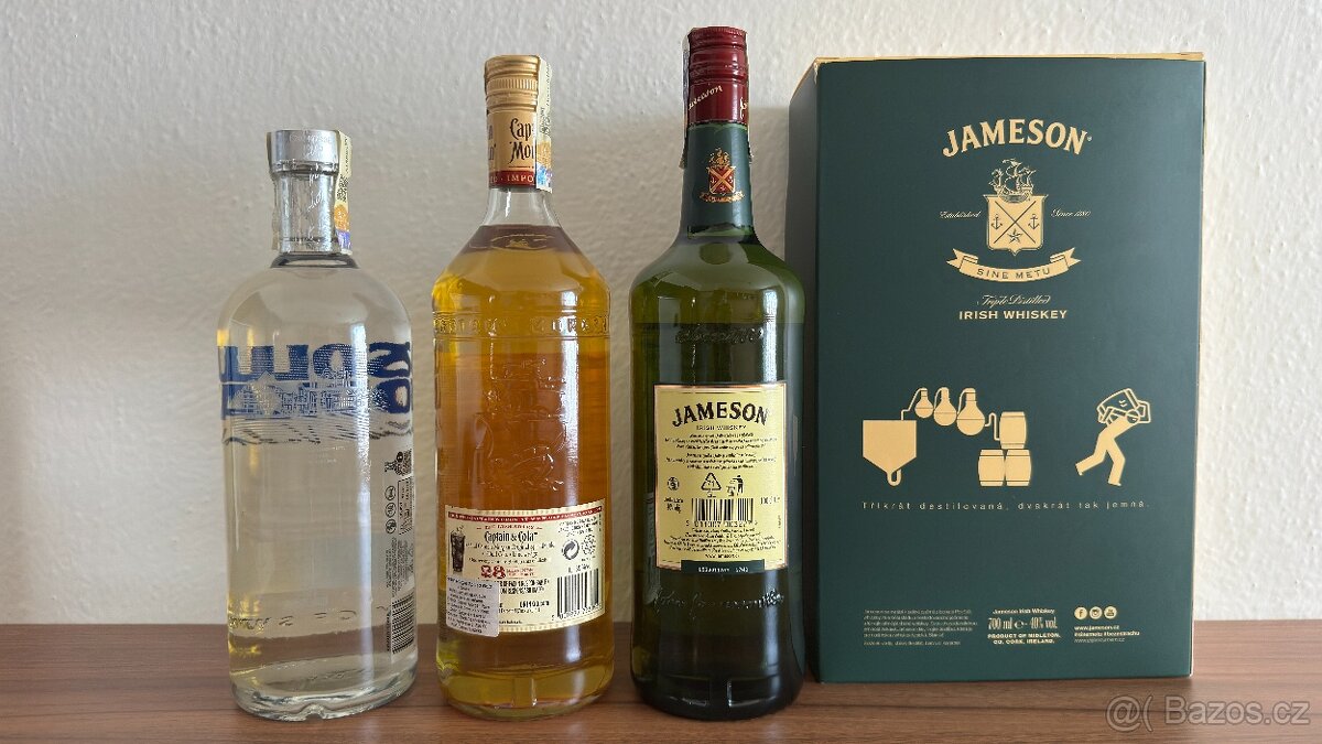 Absolut Blue, Captain Morgan & Jameson - 3x 1 L - 4