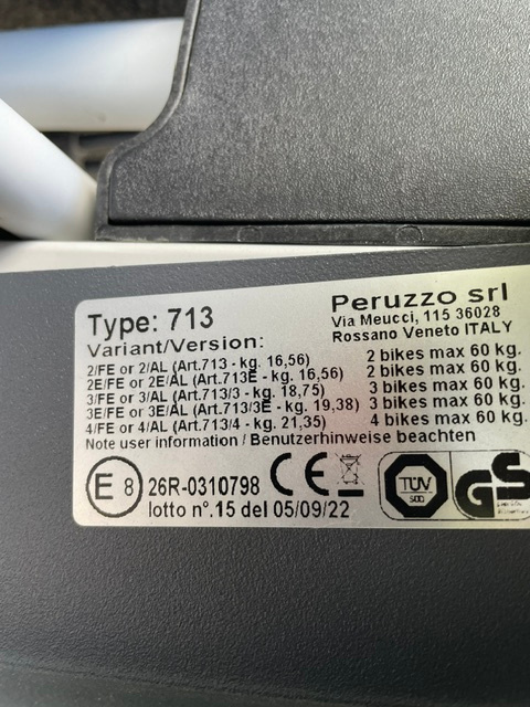 nosič kol Peruzzo Zephyr - E-BIKE 3 - 4