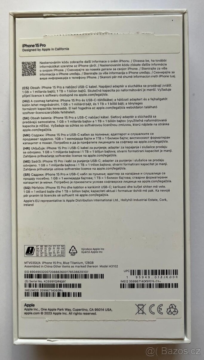 Prodám iPhone 15 PRO 128 GB Modrý titan - 4