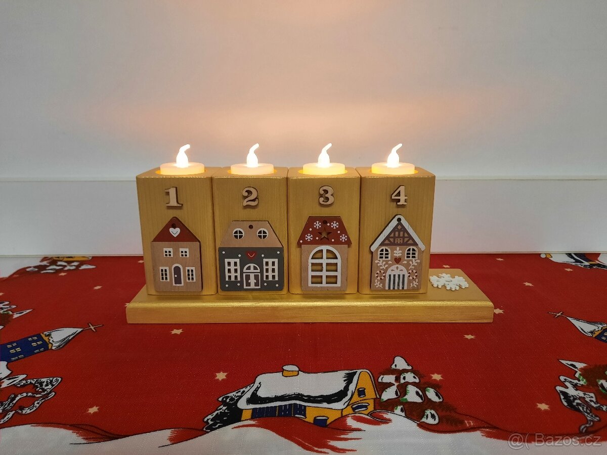 Adventní dřevěné svícny - 4