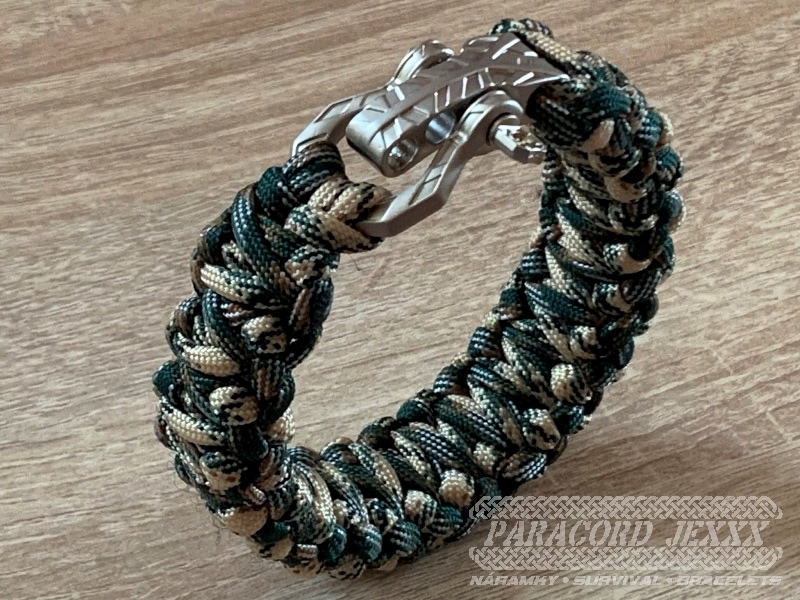 Paracord náramek (20 cm) Jungle Camo - 4