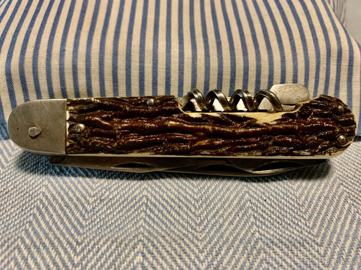 Mikov Fixír – lovecký kapesní nůž s vývrtkou, otvírákem .. - 4