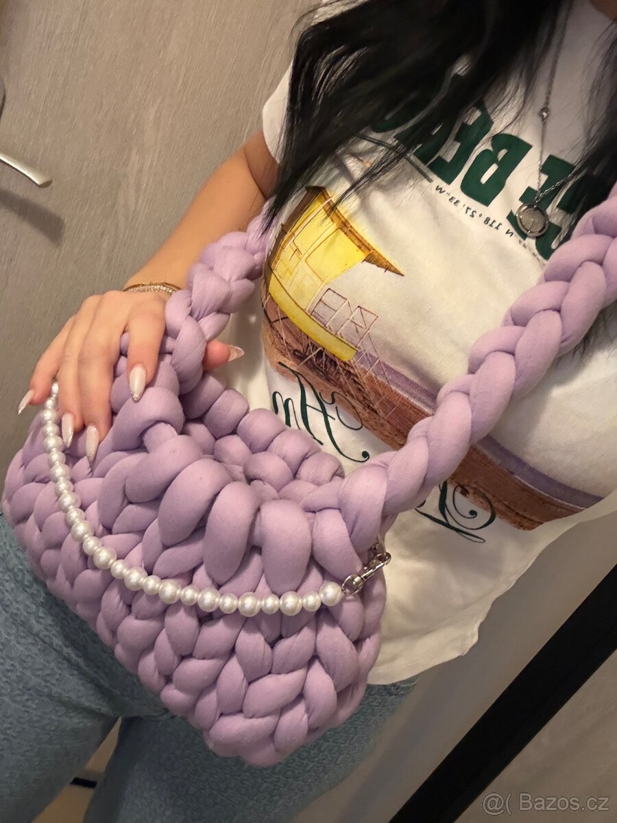 fialová pletená kabelka Lila - 4