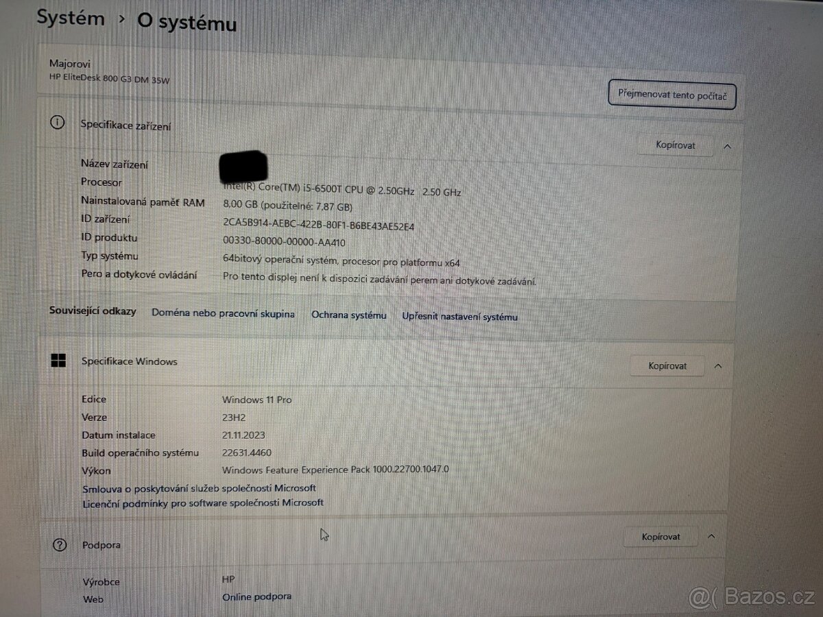 Počítač HP Elitedesk 800 s monitorem HP 24” - 4