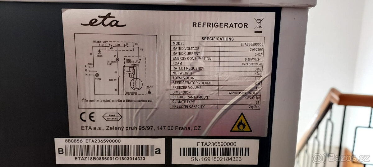 Eta, 171 l lednice 41 l mrazák - 4