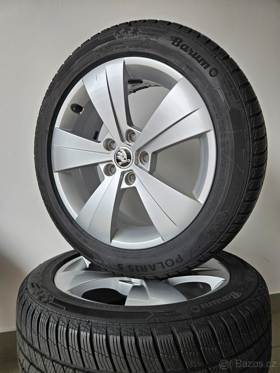 Orig. Skoda 5x112 Zimní Barum 215/50/17 - Zánovní - 4