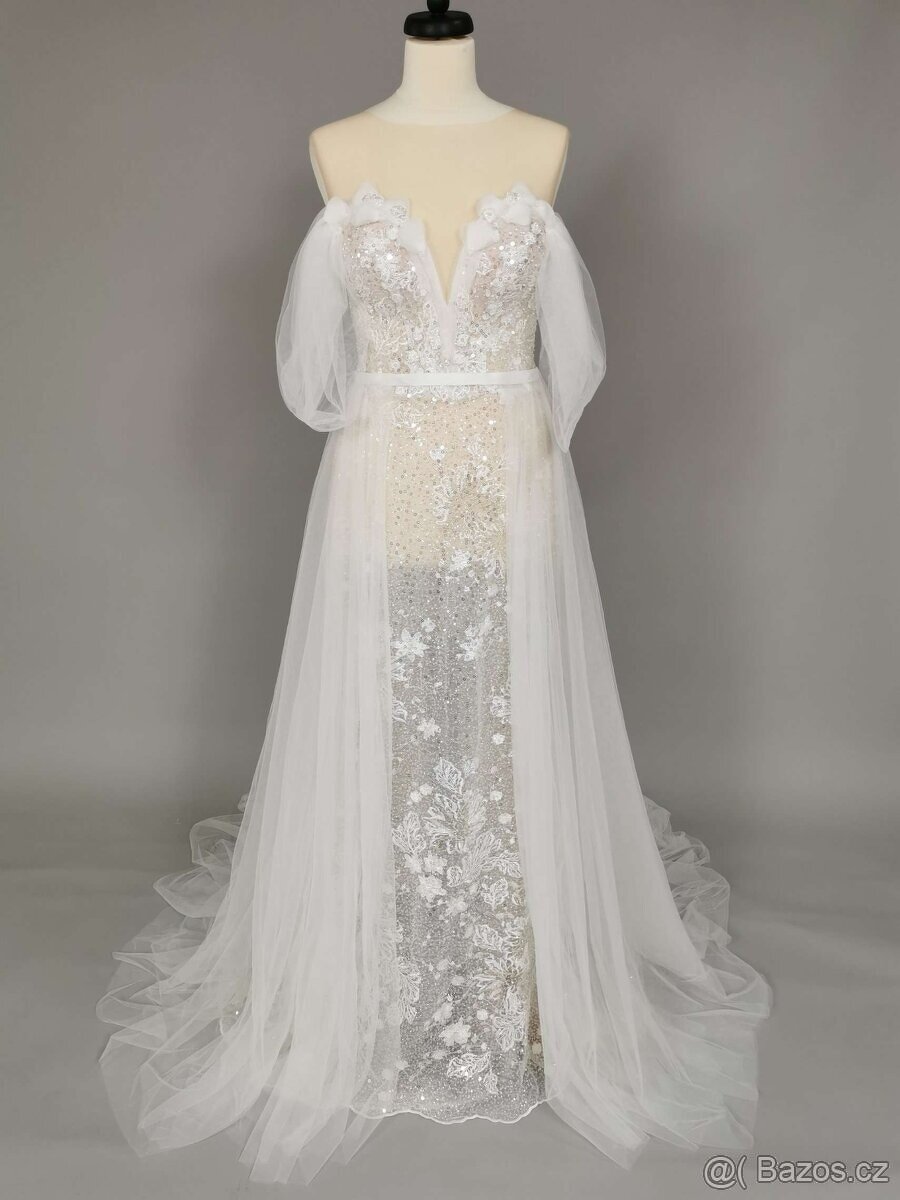 Luxusní nenošené svatební šaty, Aneis, S/M - 38/40 EU - 4