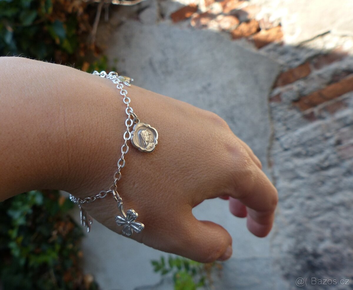 Žebrácké náramky, stříbrné náramky s ověsky - 4