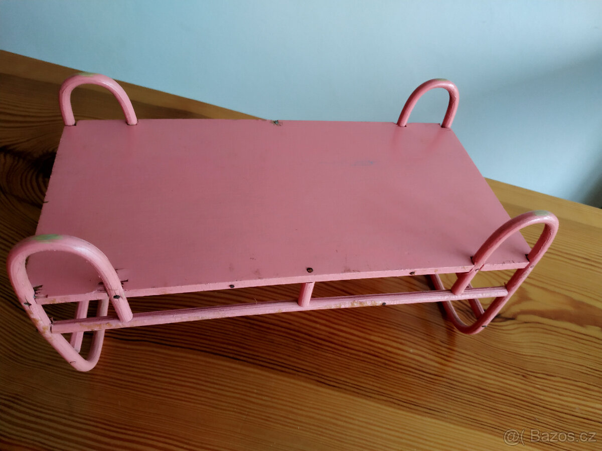 Retro postýlka pro panenku s přikrývkami - 4