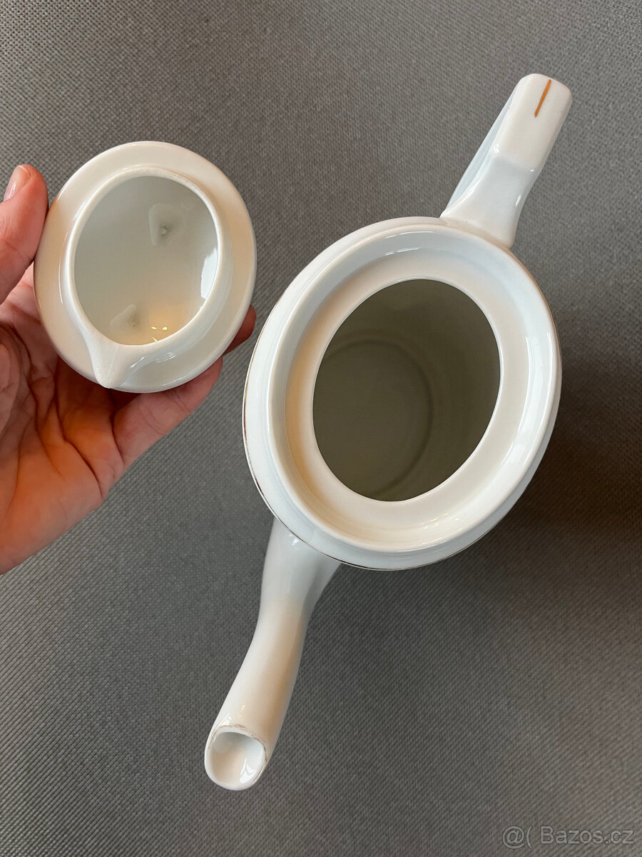 Starožitná porcelánová konvice 1.2l, Loket Stern - 4