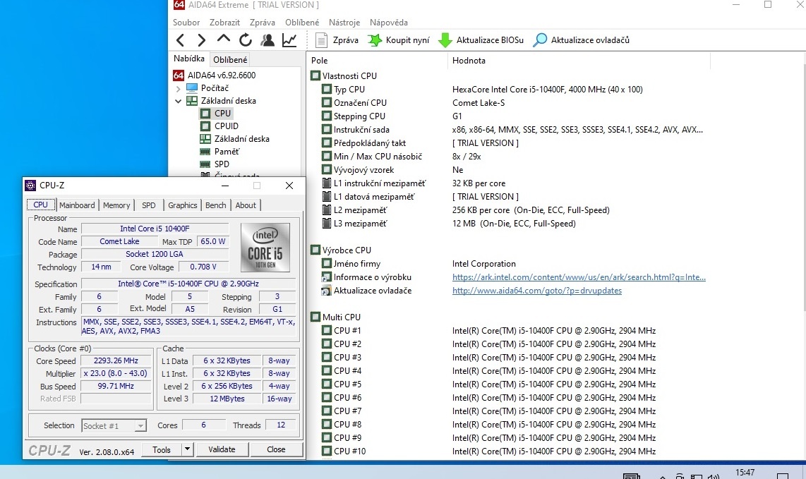 Intel i5 10400f 4,3 GHz Socket 1200 Otestovaný Záruka - 4