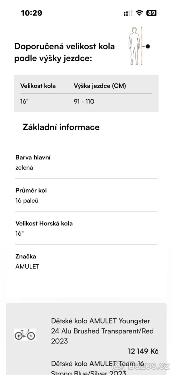 Dětské kolo amulet 16” vhodné do 115 cm - 4