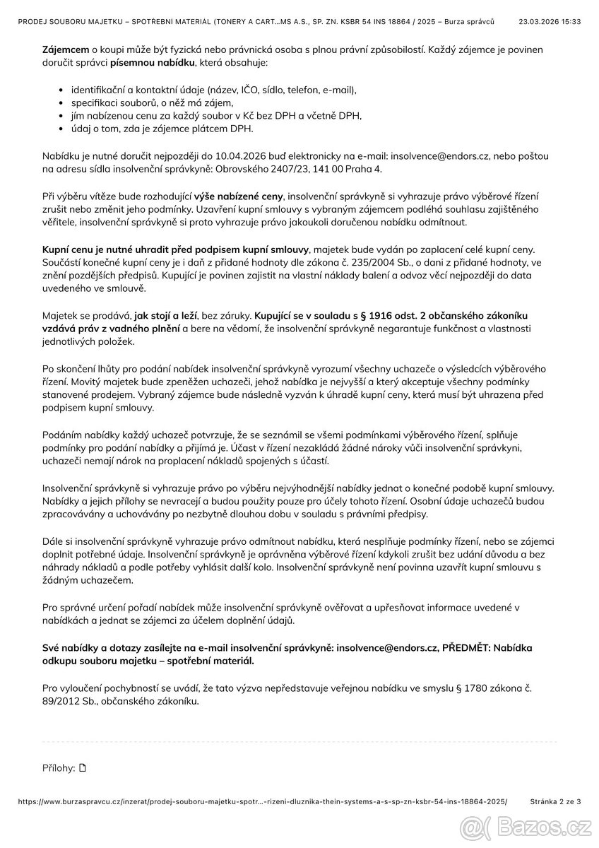 PRODEJ SOUBORU MAJETKU – SPOTŘEBNÍ MATERIÁL - 4