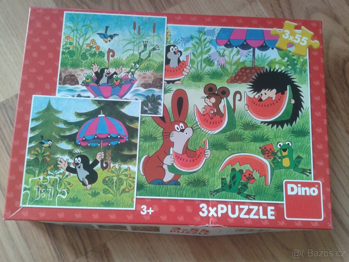 Puzzle Krtek - Krteček a paraplíčko: 3x55 dílků pro věk 5+ - 4