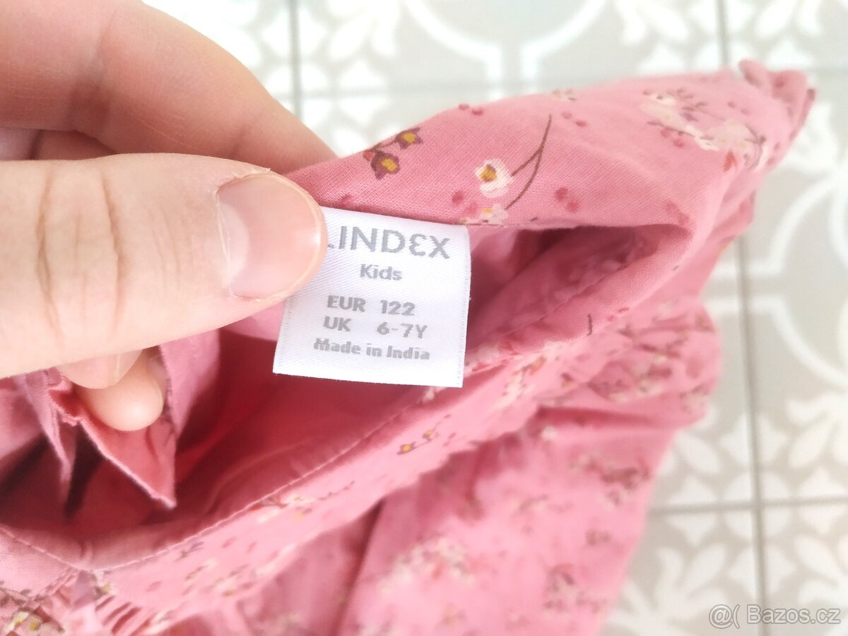 Nepoužité nové šaty Lindex 122 i 128 a 116 kytičky - 4