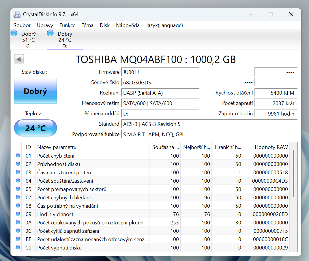 2,5" HDD Toshiba MQ04ABF100 1TB - 4