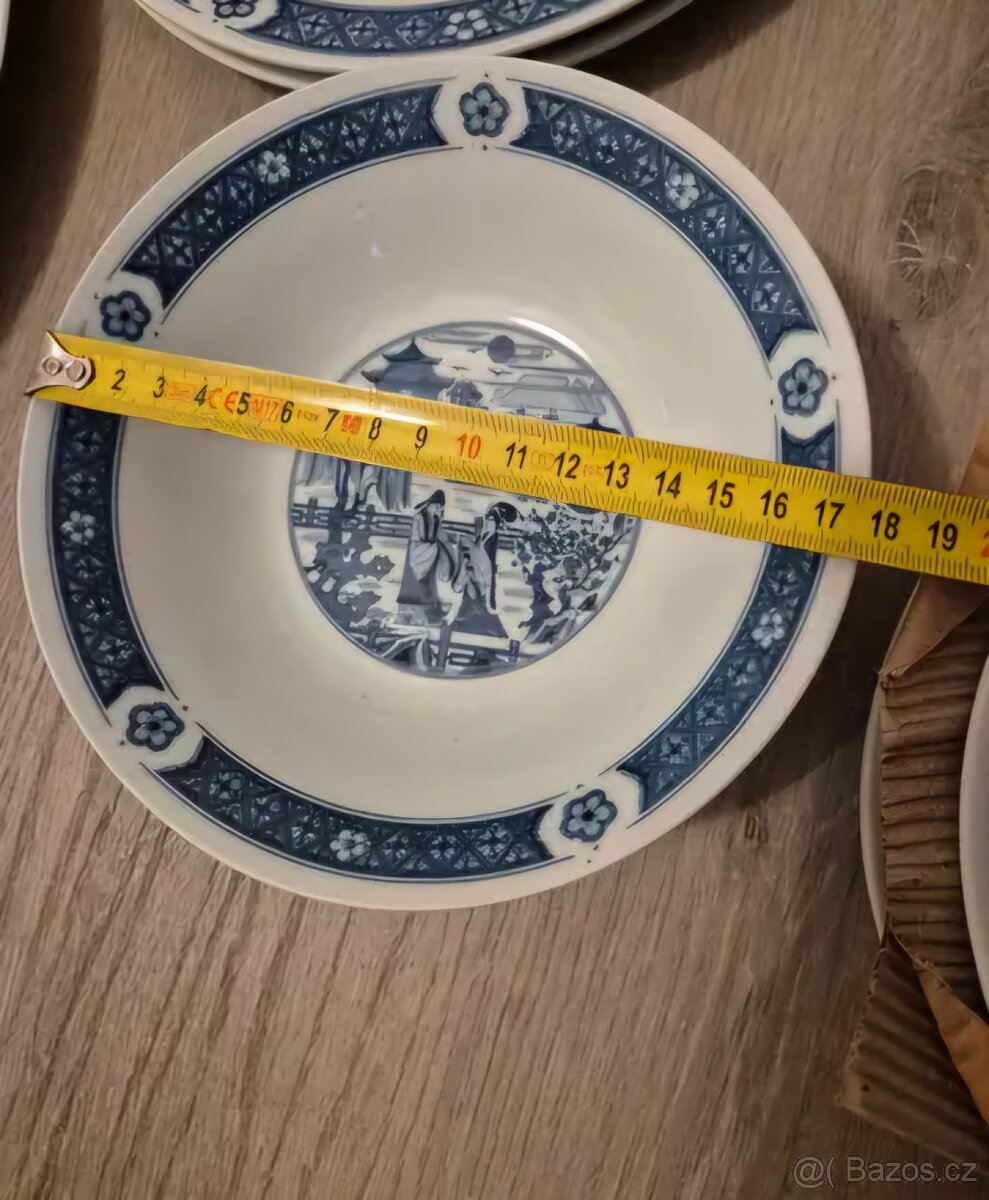 Modro bílé talíře a misky s čínským motivem 16ks - 4