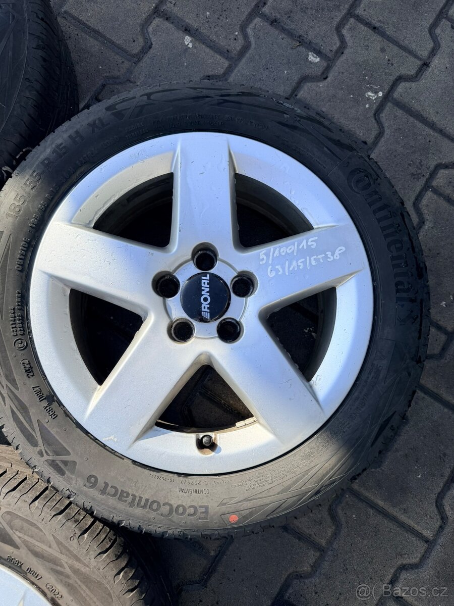 Kompl alu Ronal 5/100r15 + 185/55/15 letní Conti - 4
