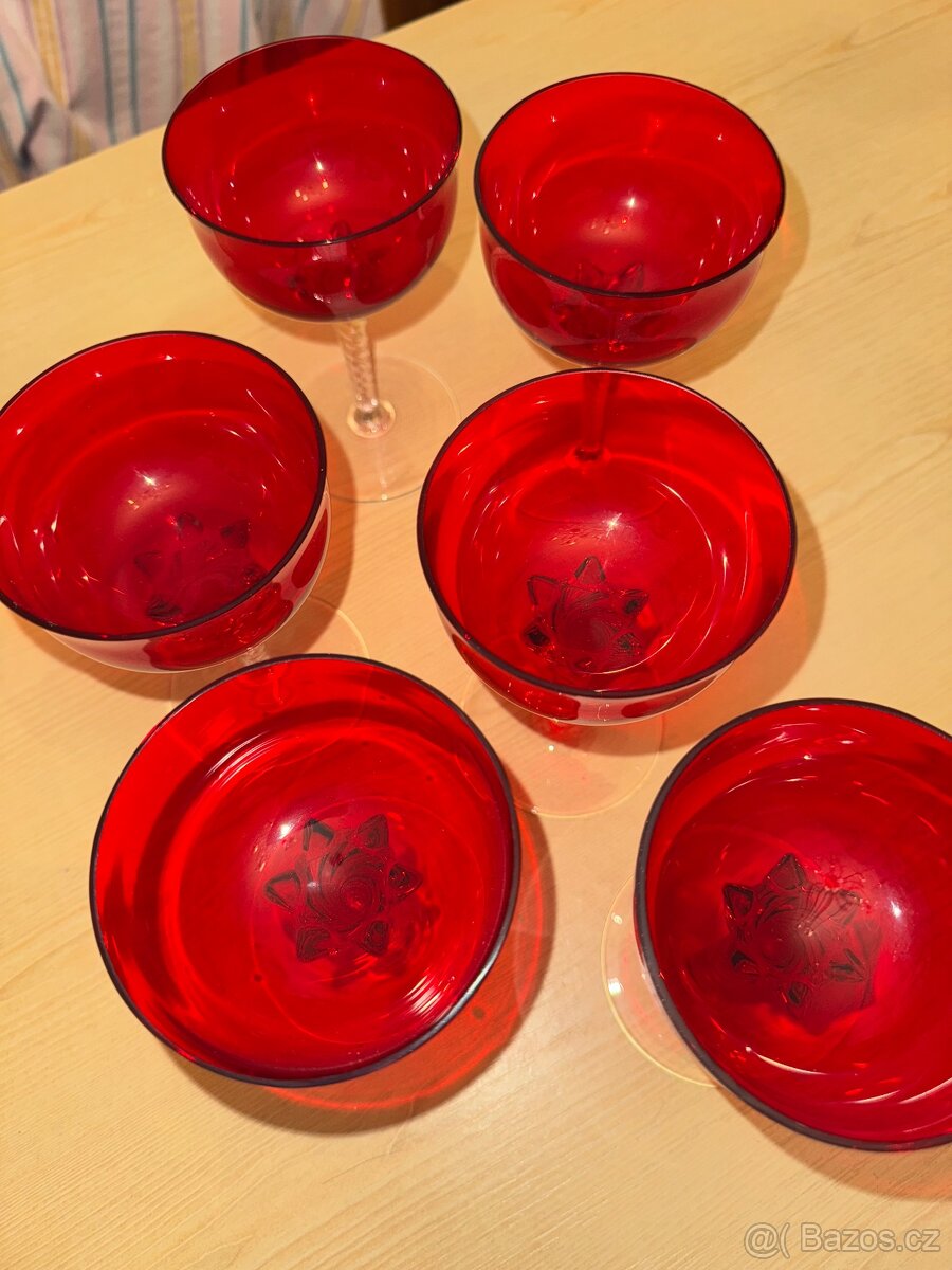 Rubínové skleničky Bohemia - 4