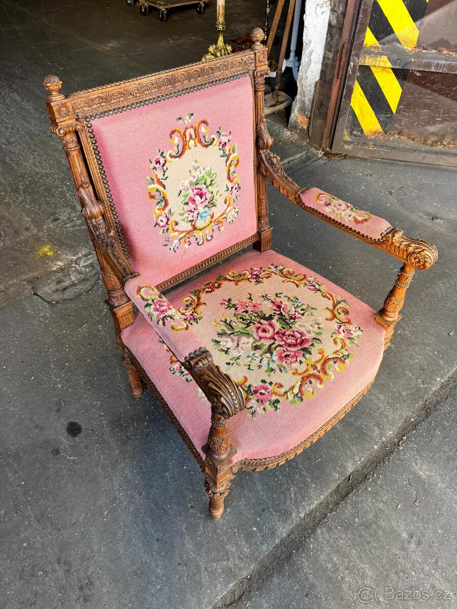 Starožitné Francouzské křeslo (132013) - 4