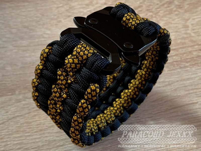 PARACORD náramek (19 cm) gold - black - 4