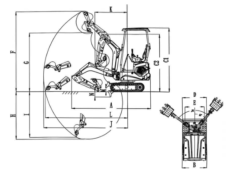 Minibagr XTM X10s PRO 1000 kg - 4